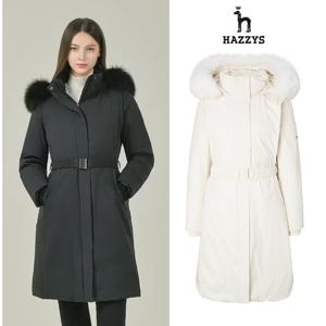 [헤지스골프] 헤지스여성 구스다운 퍼 탈부착 롱패딩 평상겸용 골프점퍼 HWJU5D812