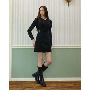 [에고이스트] (ER4WO061) 퍼프 소매 라운드넥 원피스