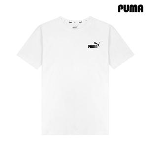 [푸마]푸마 클래식 스몰로고 남녀공용 반팔티 화이트 586668-02