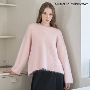 [미니멈][미니멈 에브리데이]라운드넥 부클 루즈핏 밑단 트임 니트 (EB4KT050D)