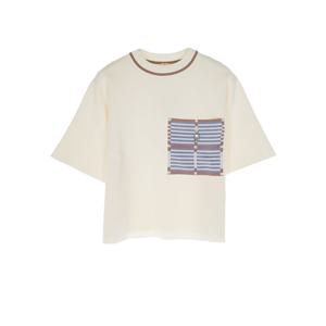 [엘러브] 새상품 에르메스 모르스 주엣 포켓 장식 숏슬리브 풀오버 34 블랑쎌 5HA1401