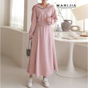 [마리지아]세일러 빅 카라 집업+A라인 스커트 MSTB9058