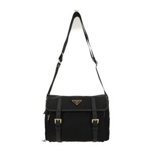프라다 블랙 나일론 사피아노 가죽 숄더백 1BD399VOOO R064F000