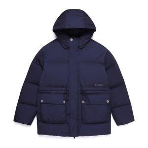 내셔널지오그래픽N254UDW090 중힙기장 후디 구스다운 점퍼 NAVY