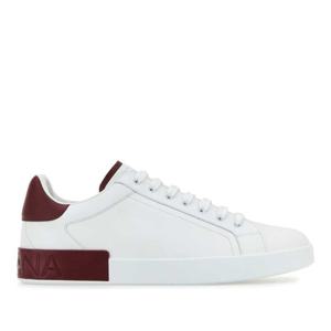 돌체앤가바나 포르토피노 화이트 가죽 로우탑 스니커즈 CS2278A