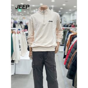 [지프]남녀공용 반집업 기본로고 맨투맨(JM5TSU856IV)