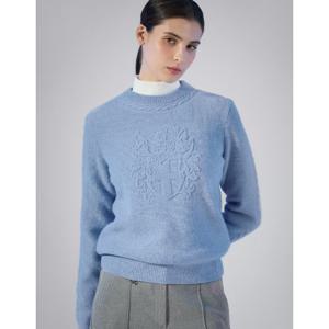 닥스골프 여성 블루 워런트 원포인트 라운드 니트 탑DNSW5D713B4