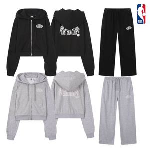 NBA 여성 간절기 세미크롭 후드집업 롱와이드팬츠 셋업 N261TJP721P