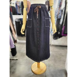 밸리걸 세이브존01 봄 가을 밴딩 스판 H 데님  롱스커트 608930-1