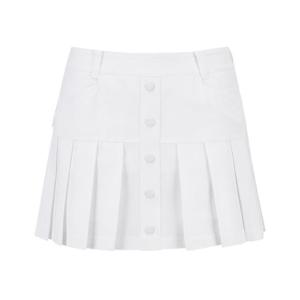 파리게이츠골프스커트 NQC 521E1PC304_WH 여성 버튼 플리츠 스커트 바니 키링