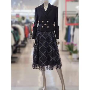 미니멈 세이브존03 미니멈 시스루 체크 투피스형 롱 원피스 ATMYCAWO7260A