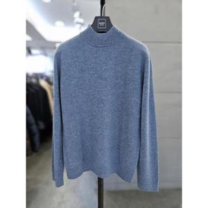 바쏘옴므 세이브존03 바쏘옴므 남자 반목 니트 블루  100% 반폴라 터틀넥 WSATZ4WN15A