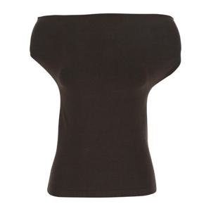 세미꾸띄르 오프숄더 코튼 스트레치 슬리브리스 탑 Y6SA17 V22