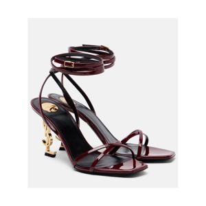 생로랑 Opyum 85 페이턴트 레더 샌들 P01163673