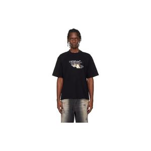 25 FW 오프화이트 남성 블랙 페인트 애로우 스케이트 로고 티셔츠 252607M213031