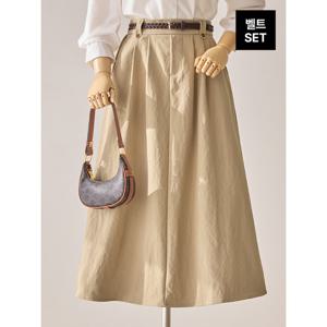 [커스텀에이블]단추비죠 주름 뒷밴딩 스커트_T2602SK007A