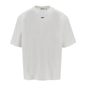 오프화이트 크루넥 반팔 티셔츠 44MAA120S26J00J 100