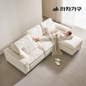 라자가구 켈리 구스 스윙 패브릭 4인 소파+스툴