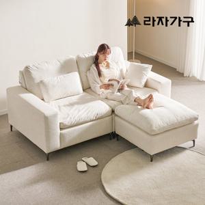 라자가구 켈리 구스 스윙 패브릭 3인 소파+스툴