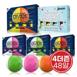 (4다즌/48알)[26신형]스릭슨 Q-STAR TOUR6 DIVIDE/COLOR POP 3피스 반반 유광 골프볼(5종택1)