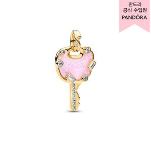 [판도라(주얼리)][백화점 보증서 제공] 오팔러센트 핑크 러브 키 라지 댕글 참 764349C01