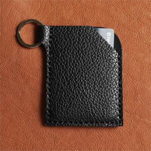 [에치펠레]가죽 키홀더 카드지갑 시크블랙오플/키링