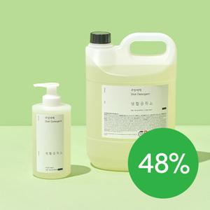 생활공작소 대용량 주방세제 4L+500ml (과일채소용, 맨손설거지 가능)