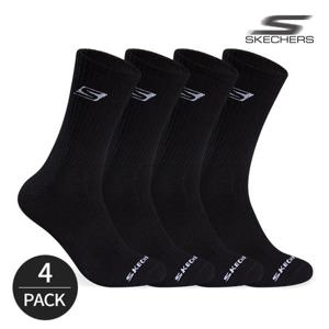 스케쳐스 남성 베이직 로고포인트 크루삭스 4P_BK