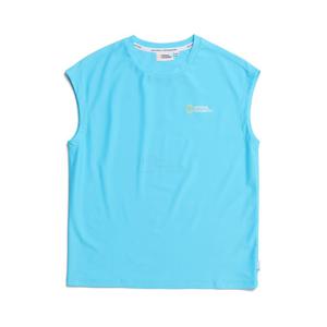 [내셔널지오그래픽 키즈] K232URG670 백로고 워터 슬리브리스 티 BLUE