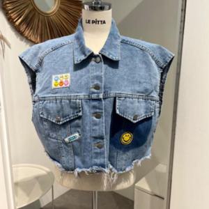 르피타 HC06 데님 패치 조끼(LBL) L245UVO801