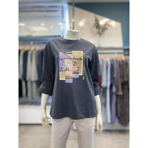 안지크 세이브존07 프린트 셔링소매 티셔츠 AG3TS5990