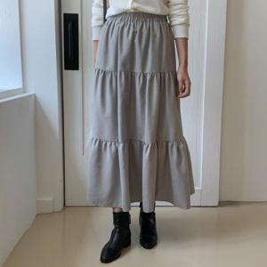 [다잇템]여자 간절기 3단 캉캉 밴딩 데이트룩 롱스커트