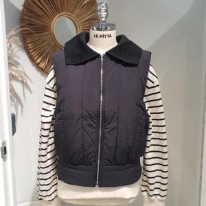 르피타 HC06 세라 카라 패딩 조끼(블랙) L244UVOB03