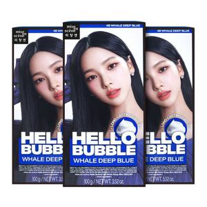 미쟝센 올뉴 헬로버블 염색약 4B 웨일딥블루 3개팩