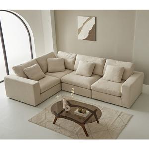 [착불] 컴포트풀커버 구스 모듈 5인 코너형 소파