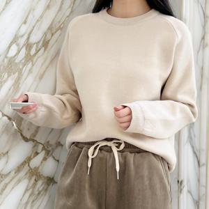 [다잇템]여자 원컬러 파랑 클래식 무지개 긴팔티