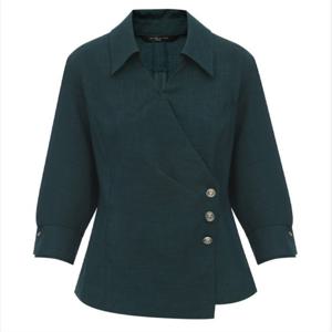 [미니멈]페플럼 언발 카라 블라우스 MZBGWB3930