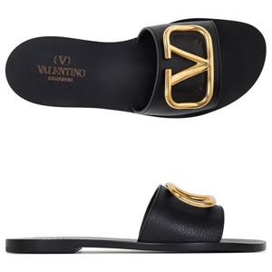 발렌티노 블랙 V로고 슬라이드 샌들 S0M21 HWS 0NO