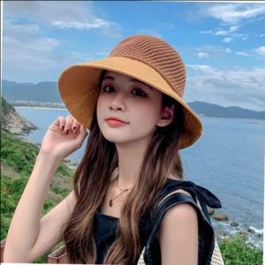 메쉬짜임 비치캡 고급 버킷햇 트렌드 리본 가을