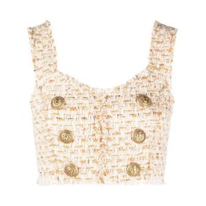 25 FW 발망 버튼 디테일 트위드 크롭 탑 AF0AB326CD62 TP432305735