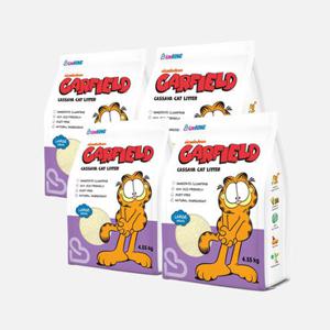 [4개세트] 가필드 고양이 모래 보라(굵은입자) 4.55kg 카사바 모래