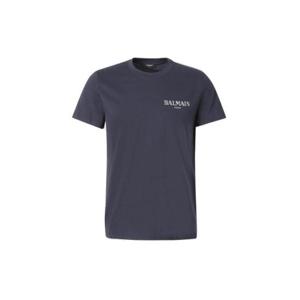 Balmain 로고 엠보싱 크루넥 티셔츠 EH0EF000BC98100OC SPLSPLMARINEFONCE TP935001033