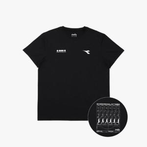 디아도라반팔티 AQS D5221RRS19BLK 러닝 그래픽 반팔 티셔츠 BLACK