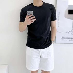 DGI1822 남자라운드반팔면티숙 남성 긴소매 티숙 레미지오 솔리드 레드 데일리룩 캐쥬얼 소매자수 블라우스 일반핏 남방 남성반팔티 솔리드남방 여자