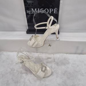 [미소페]By미소페 큐빅 리본 스트랩 샌들 112HH424GI008 IVORY 4