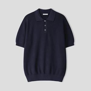 [리빌모아]남자 솔리드 버튼 카라넥 반팔 니트티 AS-KNH-Q016-네