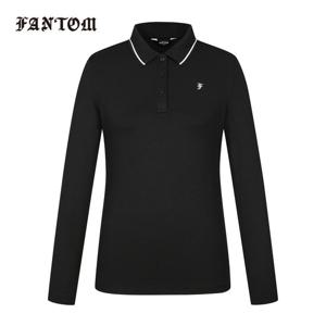 [팬텀] 여성 카라 배색 백기모 베이직 긴팔티셔츠