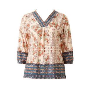 비너스  여성 폴리스판 약기모 꽃보더나염 7부상의(VEV3985W)