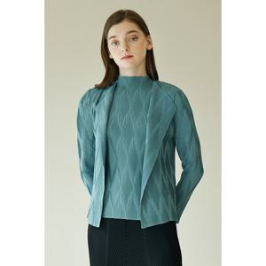 [요이츠]마름모 주름 삼각 소매 가디건 자켓 민트_YJ08WNPJK02