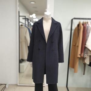 아니베에프 세이브존01 모직 헤링본 패턴하프코트 A3AWHC340